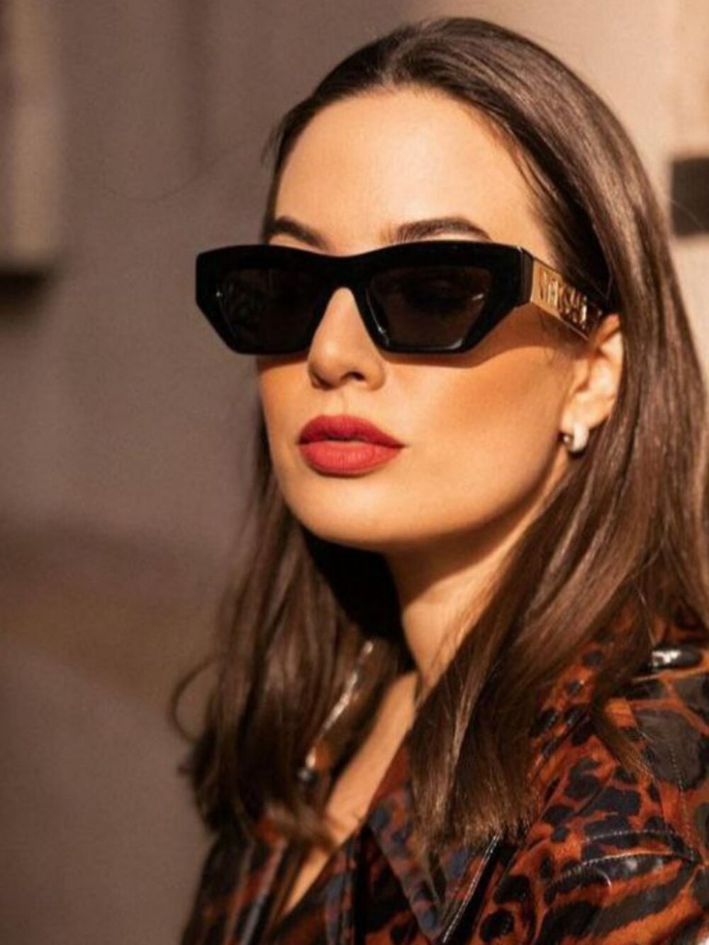 VERSACE VE4432U GB1/87 BLACK GOLD DARK GREY CAT-EYE WOMEN SUNGLASSES